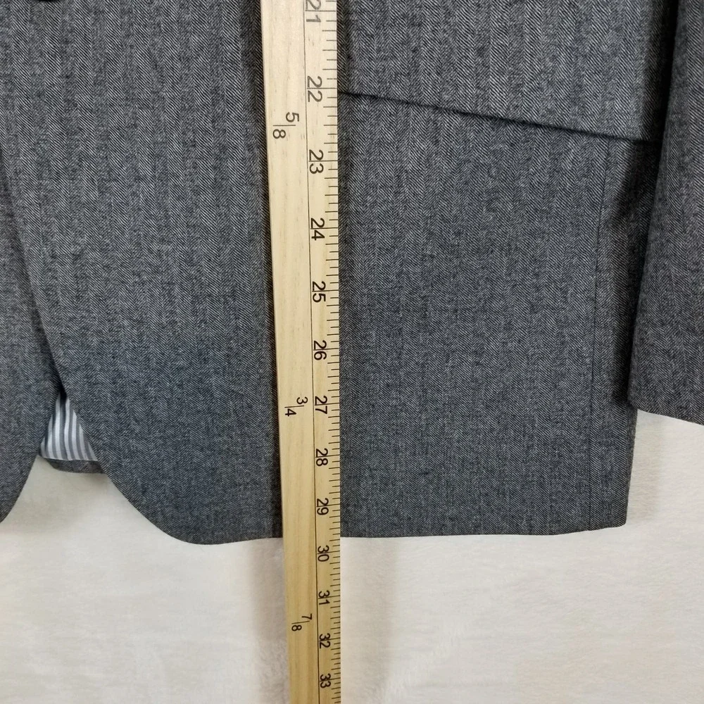 Banana Republic Modern Slim Fit Grey Herringbone 100% Wool Blazer Sport Coat 40R